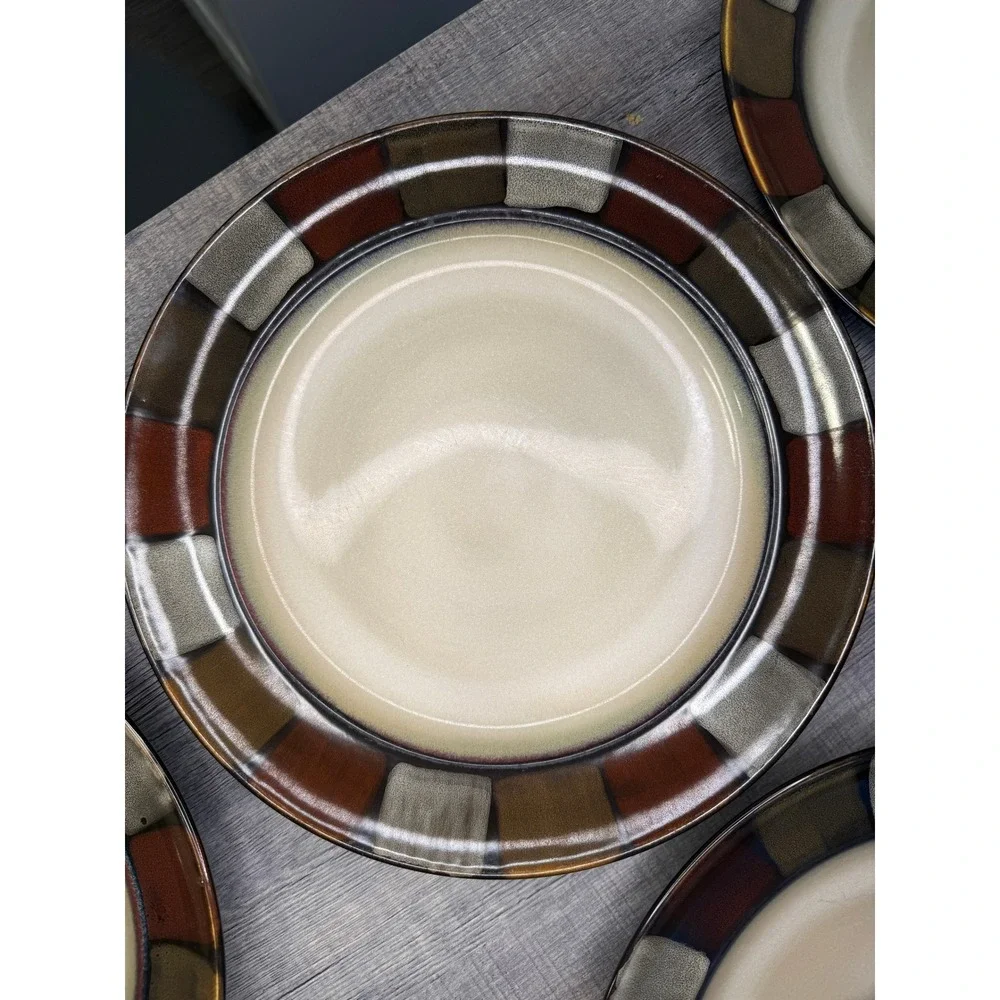 Pfaltzgraff Everyday Taos Dinner Plates Set of 6 Brown Tan Grey 11